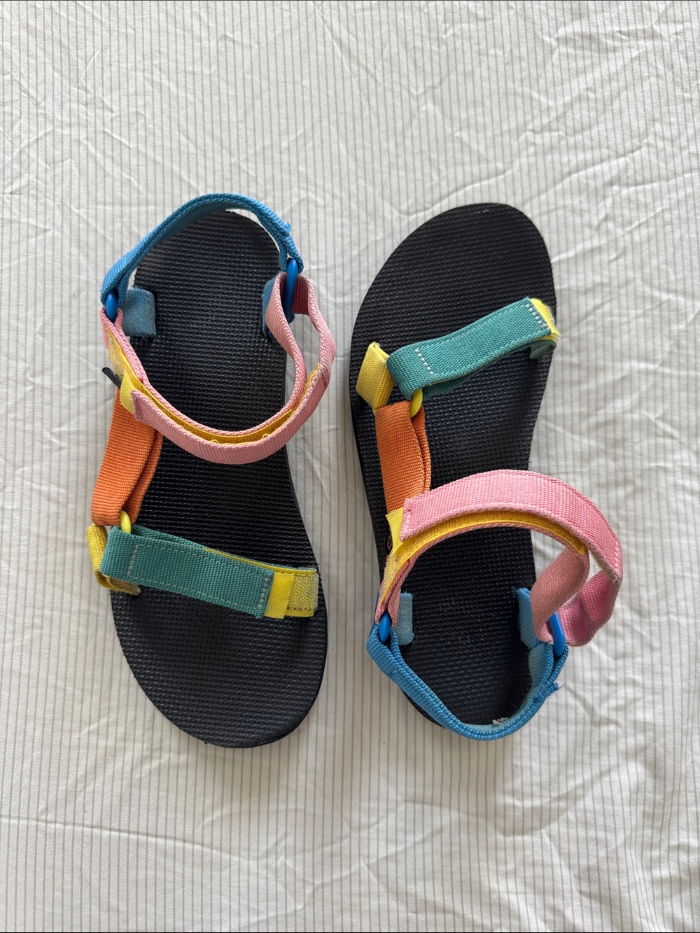 Teva Multi-Color Strap Sandals - Pink, Teal & Yellow